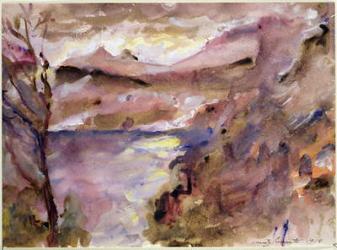 View of Walchen Lake, 1919 (w/c on paper) | Obraz na stenu
