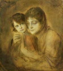 Mother and Child, 1893 (oil on paper) | Obraz na stenu