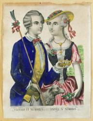 Estelle and Nemorin (coloured engraving) | Obraz na stenu