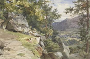 View of Craig-y-Barns, Dunkeld, Looking South, 1855 (w/c and bodycolour on paper) | Obraz na stenu