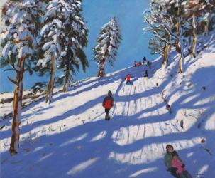 Sledging,Hillside, Glossop,2015 ,(oil on canvas) | Obraz na stenu