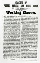 Closing public houses and beer shops on the Lord's Day to the Working Classes, 1854 | Obraz na stenu