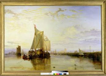 Dort or Dordrecht: The Dort Packet-Boat from Rotterdam Becalmed, 1817-18 (oil on canvas) | Obraz na stenu