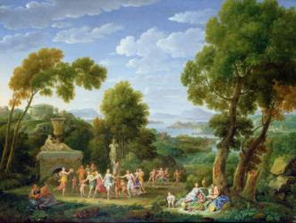 A Wooded Italianate Landscape with Nymphs Dancing, 1728 (oil on canvas) | Obraz na stenu