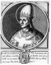 Portrait of Pope Gregory VII (b.1020) (engraving) (b/w photo) | Obraz na stenu