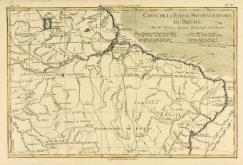 Northern Brazil, from 'Atlas de Toutes les Parties Connues du Globe Terrestre' by Guillaume Raynal (1713-96), published J L Pellet, Geneva, 1780 (coloured engraving) | Obraz na stenu