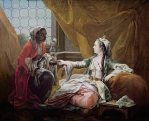 Sultana being offered coffee by a servant (oil on canvas) | Obraz na stenu