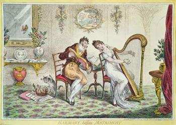 Harmony before Matrimony, 1805 (colour engraving) | Obraz na stenu