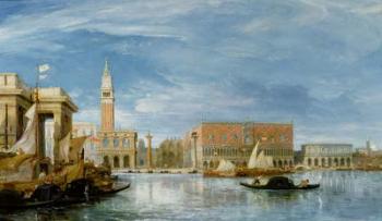 View of the Molo and the Palazzo Ducale in Venice (oil on canvas) | Obraz na stenu