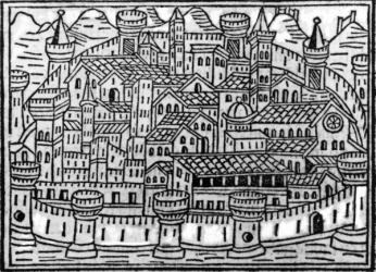 Illustration taken from "Supplementum Chronicum" by Giacomo Filippo Foresti, Venice, 1506 (woodcut) | Obraz na stenu