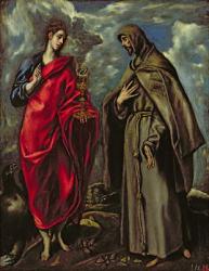 St. John the Evangelist and St. Francis, c.1600 (oil on canvas) | Obraz na stenu
