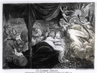 The Lover's Dream, 1795 (engraving) (b/w photo) | Obraz na stenu