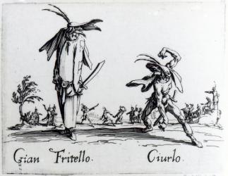 I Balli de Spessanei, or Le Grande Chasse, c.1622 (engraving) (b/w photo) | Obraz na stenu