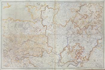 Map of the Gujarat state of India, published under the direction of Colonel J.T. Walker, C.B., R.E., F.R.S., Surveyor General of India, 1879 (colour litho) | Obraz na stenu