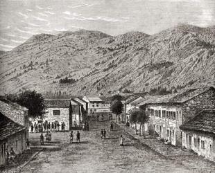 View of the main Street, Cetinje, Montenegro in the 19th century. | Obraz na stenu