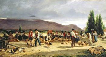 The Pig Market, 1875 (oil on canvas) | Obraz na stenu