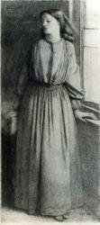 Elizabeth Siddal, May 1854 (pen and ink) (b/w photo) | Obraz na stenu