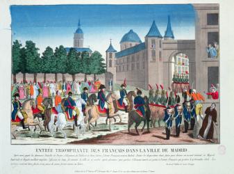 Triumphant Entry of the French into Madrid, 4th December 1808 (coloured engraving) | Obraz na stenu