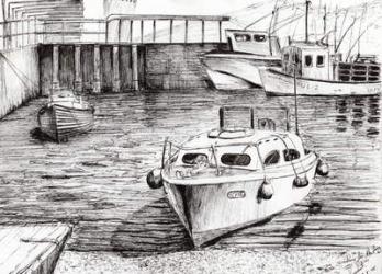 Boats at Islay Scotland, 2005, (ink on paper) | Obraz na stenu
