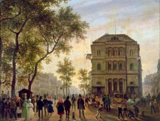 Boulevard Saint-Martin and the Theatre de l'Ambigu, 1830 (oil on canvas) | Obraz na stenu