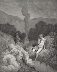 Cain and Abel Offering Their Sacrifices, illustration from Dore's 'The Holy Bible', engraved by Pannemaker, 1866 (engraving) | Obraz na stenu