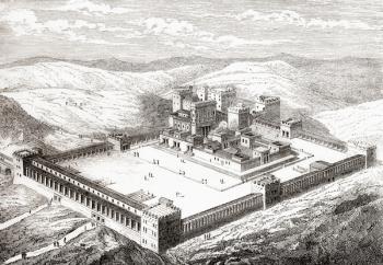 Restored Second Temple which replaced Solomon's Temple, Jerusalem, from Les Merveilles de la Science, pub.1870 | Obraz na stenu