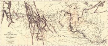 Map of the Lewis and Clark American expedition, 1804-1806, published 1814 in History Of The Expedition Under The Command Of Captains Lewis And Clark etc by Nicholas Biddle and edited by Paul Allen. | Obraz na stenu