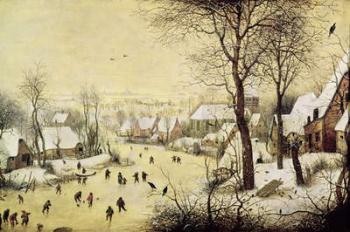 Winter Landscape with Skaters and a Bird Trap, 1565 (oil on panel) | Obraz na stenu