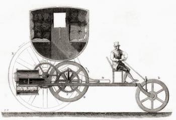 The Puffing Devil, a full-size steam powered road locomotive, from Les Merveilles de la Science, pub.1870. | Obraz na stenu