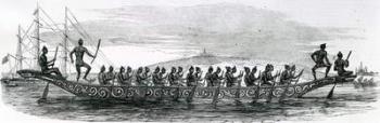 Burmese War Boat, taken from The London Illustrated News, 1852 (engraving) | Obraz na stenu