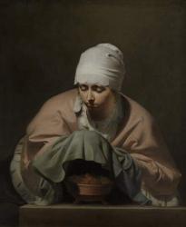 A Young Woman Warming her Hands over a Brazier, an Allegory of Winter, c.1644-8 (oil on canvas) | Obraz na stenu