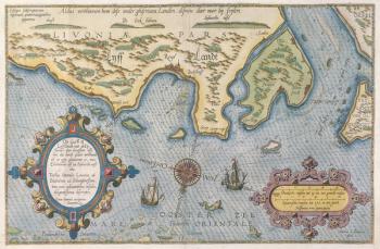 Dutch Trade map of the Baltic Sea (hand-coloured engraving) | Obraz na stenu