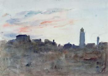 After Sunset, View from the Artist's Window in Morpeth Terrace (watercolour) | Obraz na stenu