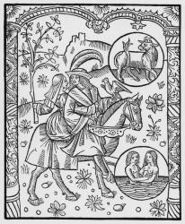 May, from the 'Almanach des Bergers', 1491 (xylograph) (b/w photo) | Obraz na stenu