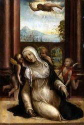 Stigmatisation and Faint of St. Catherine of Siena (oil on panel) | Obraz na stenu