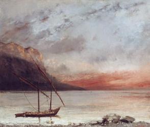 Sunset over Lake Leman, 1874 (oil on canvas) | Obraz na stenu