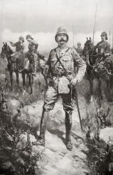 Lord Kitchener on the Veldt, South Africa, shortly before peace was signed on May 31st, 1902 at the end of the Second Boer War. Field Marshal Horatio Herbert Kitchener, 1st Earl Kitchener, 1850  1916. British Field Marshal. After a drawing by H.W. Koekko | Obraz na stenu