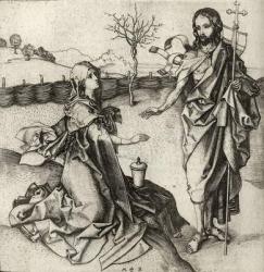 Our Saviour appearing to Mary Magdalene in the Garden, from 'A Catalogue of a Collection of Engravings, Etchings and Woodcuts', by Richard Fisher, published 1879 (litho) | Obraz na stenu
