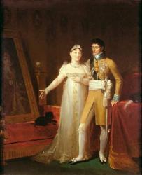 Portrait of Jerome Bonaparte (1784-1860) and his wife Catherine (1783-1835) of Wurtemberg (oil on canvas) | Obraz na stenu