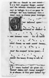 Ms.Fr 844 fol.138v Song by Blondel de Nesles (late 12th century) (vellum) (b/w photo) | Obraz na stenu