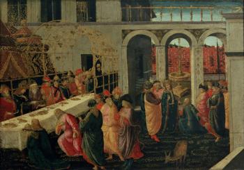 The Banquet of Ahasuerus (tempera on panel) | Obraz na stenu