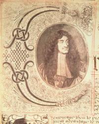 Portrait of Charles II from the Hudson's Bay Company Charter, 2nd May 1670 (engraving) | Obraz na stenu