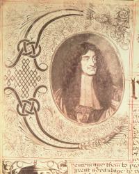 Portrait of Charles II from the Hudson's Bay Company Charter, 2nd May 1670 (engraving) | Obraz na stenu