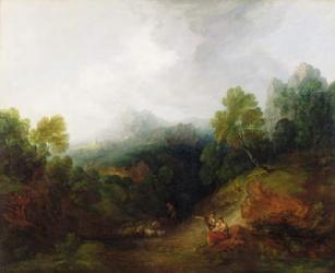 A Mountain Valley with Rustic Figures, c.1773-7 (oil on canvas) | Obraz na stenu