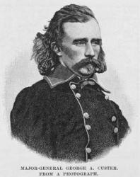 Major General George Armstrong Custer, engraved from a photograph, illustration from 'Battles and Leaders of the Civil War', edited by Robert Underwood Johnson and Clarence Clough Buel (engraving) | Obraz na stenu