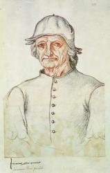 Ms 266 fol.275 Portrait of Hieronymus Bosch (145-1516) from the 'Recueil d'Arras' (charcoal & red chalk on paper) | Obraz na stenu