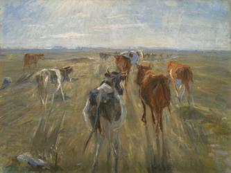 Long Shadows. Cattle on the Island of Saltholm, c. 1890 (oil on canvas) | Obraz na stenu