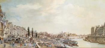 View of the Port Saint-Paul, Paris, 1782 (w/c on paper) | Obraz na stenu