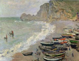 Etretat, beach and the Porte d'Amont, 1883 (oil on canvas) | Obraz na stenu