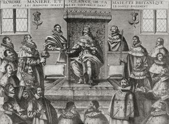 Charles I in the House of Lords in 1648, from 'A Short History of the English People' by J. R. Green, published in 1893 (litho) | Obraz na stenu